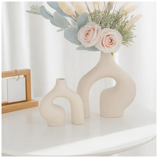 Abstract Arch Vase | Sculptural Stoneware | Japandi Home Decor