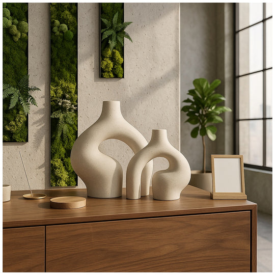 Abstract Arch Vase | Sculptural Stoneware | Japandi Home Decor
