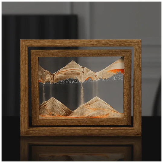 Liquid Sand Art Picture | Gravity Flowing Meditation Decor | Glass