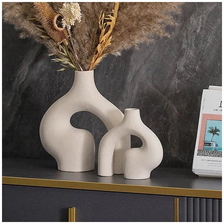 Abstract Arch Vase | Sculptural Stoneware | Japandi Home Decor