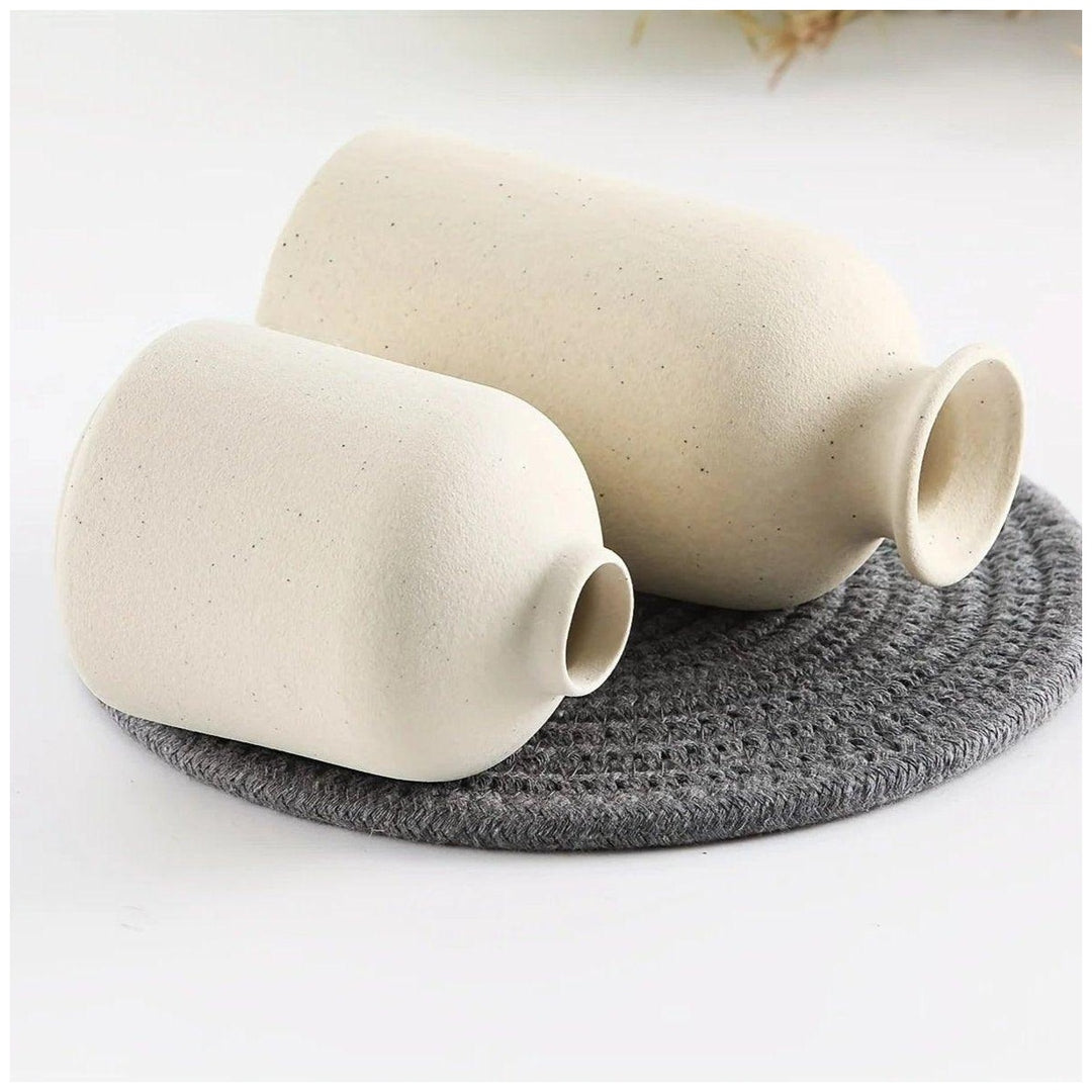 Speckled Ceramic Vase Set | Trio of Organic Vessels | Japandi Decor