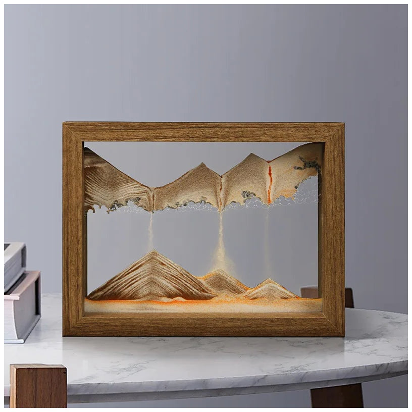 Liquid Sand Art Picture | Gravity Flowing Meditation Decor | Glass