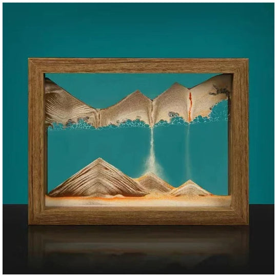 Liquid Sand Art Picture | Gravity Flowing Meditation Decor | Glass